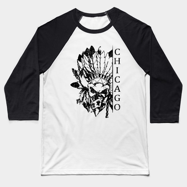 Hawk Black Baseball T-Shirt by ReimagedDesign